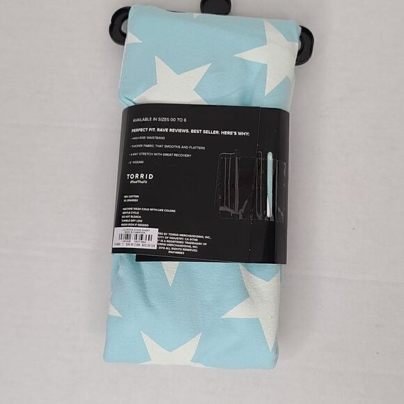 1X 14W 16W Torrid Blue & White Star Bike Shorts High Waist Stretch Loungewear - Picture 4 of 7